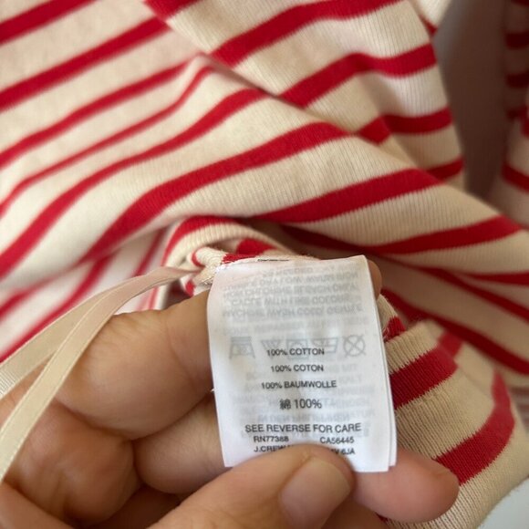 J.Crew Striped Sweater Womens XL Red White Flare Sleeves Boatneck Holiday - Picture 6 of 10